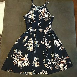 Soprano Royal Blue Floral Skater Dress